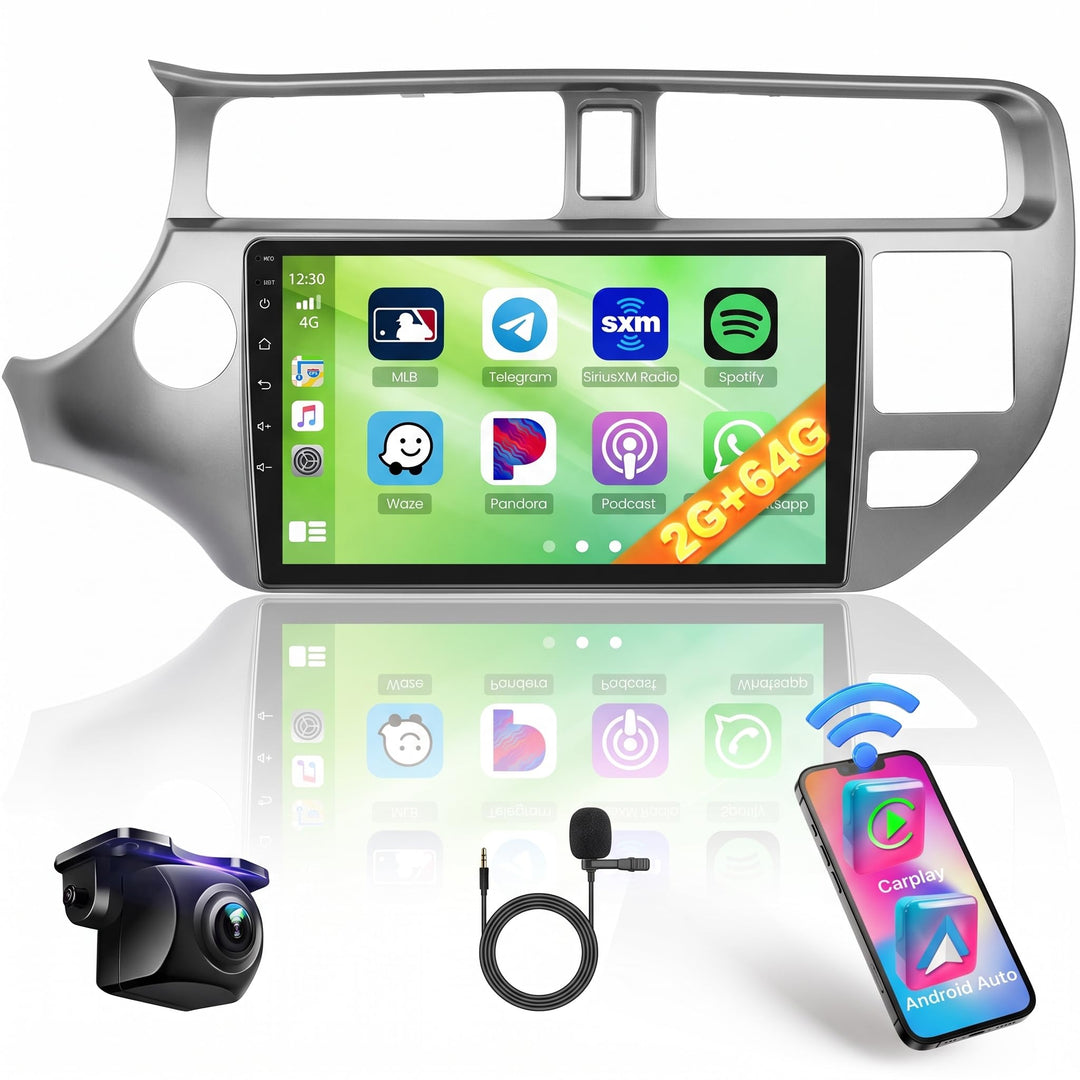 Hikity 2+64G Android 15 Autoradio Navi Für Kia Rio 2012-2015 Mit Wireless CarPlay Android Auto Mirro