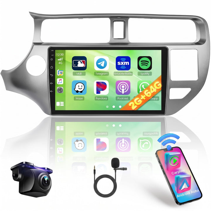 Hikity 2+64G Android 15 Autoradio Navi Für Kia Rio 2012-2015 Mit Wireless CarPlay Android Auto Mirro