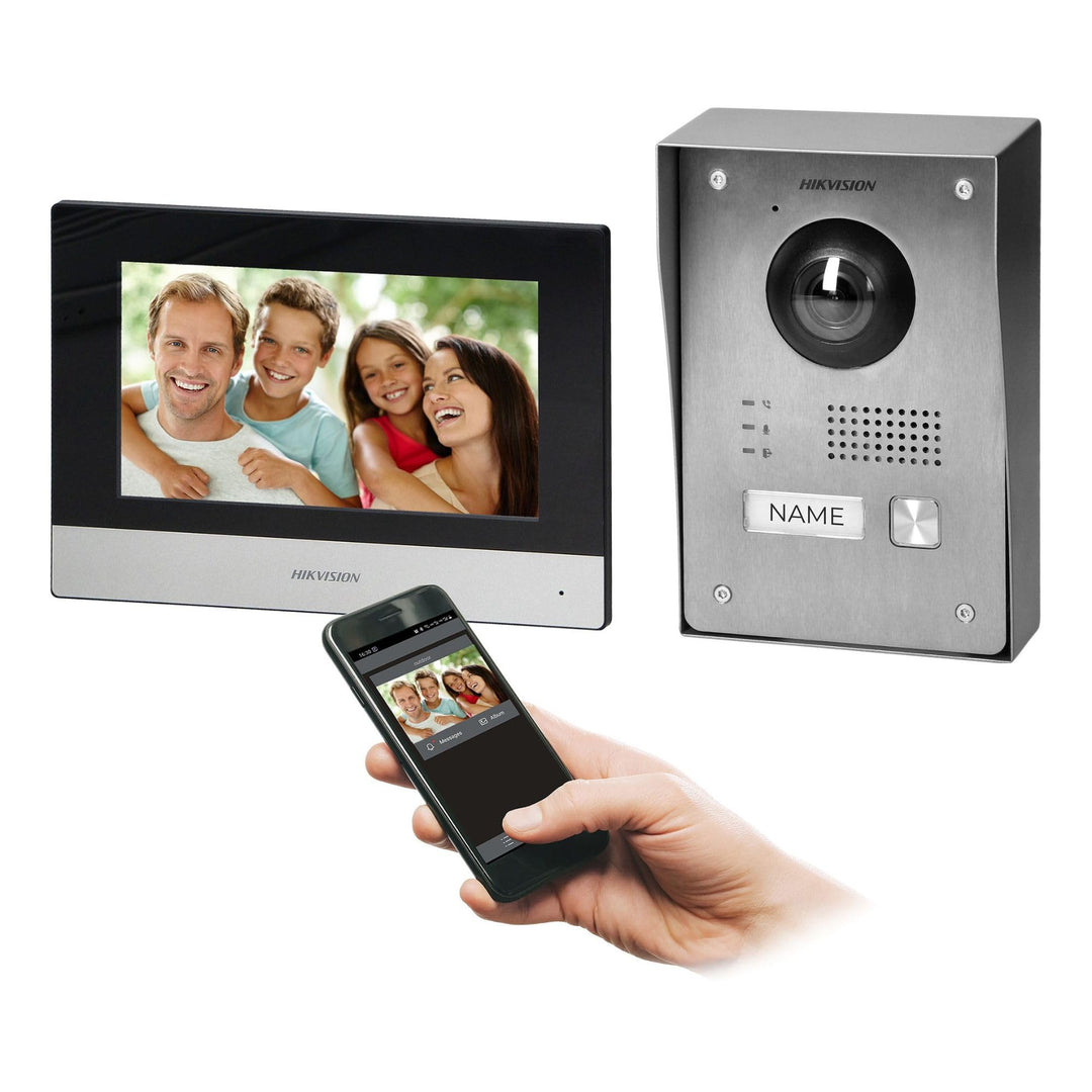 Hikvision Video-Türsprechanlage, 2 Drähte, komplettes Set, 17,78 cm (7 Zoll), Full HD, Video-Türspre