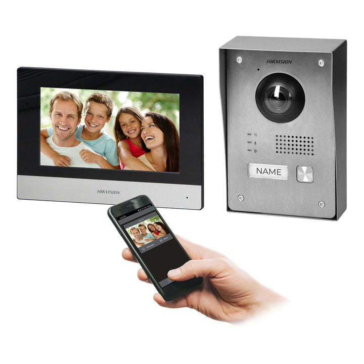 Hikvision Video-Türsprechanlage, 2 Drähte, komplettes Set, 17,78 cm (7 Zoll), Full HD, Video-Türspre