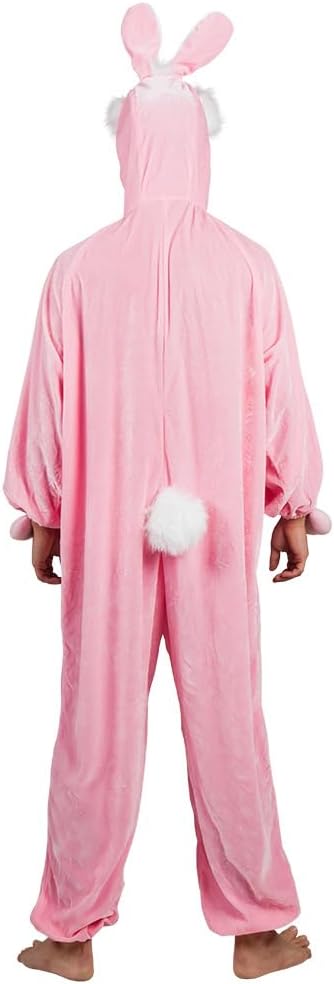 Boland - Kostüm für Erwachsene Hase, Kapuzen-Overall aus Plüsch, Tiermotiv, Reisverschluss vorne, Ka