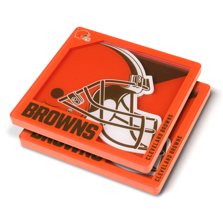 YouTheFan Logo-Serie Cleveland Browns Untersetzer aus der 3D, Team-Farben, Einheitsgrösse 2 Clevelan