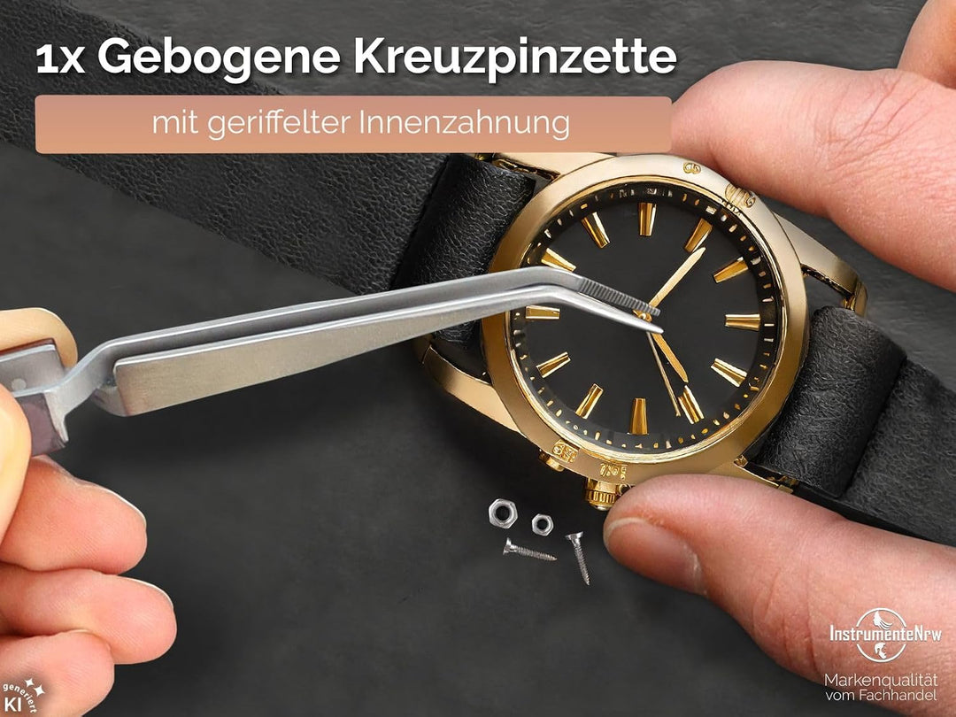 Lötpinzetten Set 2-Teilig Kreuzpinzette Klemmpinzette Technische Pinzette Gerade Gebogen Abgewinkelt