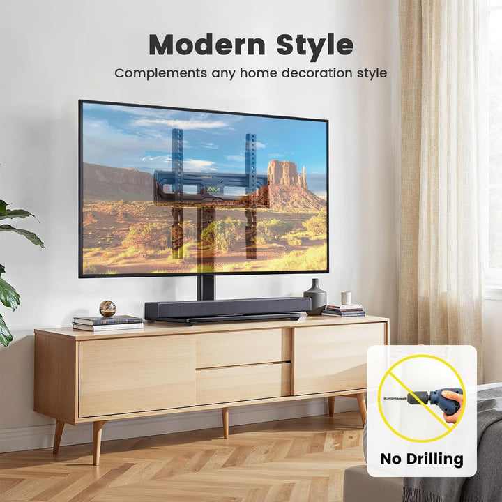 TV Ständer Schwenkbarer, Universal TV Standfuss für 32-60 Zoll LED LCD Flach & Curved Fernseher bis