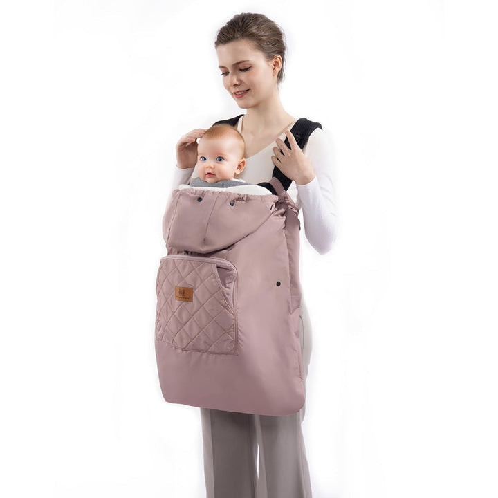 Winterbezug für Babytrage, Warm Universal Babytragebezug Wasserdicht Tragecover für Babytragen (Rosa