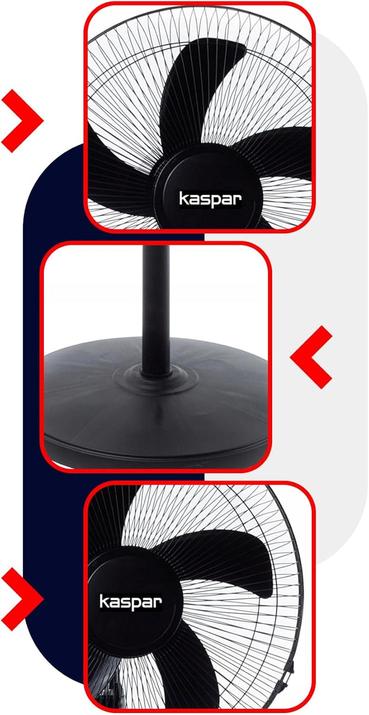 Kaspar Ventilator Standventilator mit 3 Windgeschwindigkeiten Oszillationsfunktion Schwenkfunktion 4