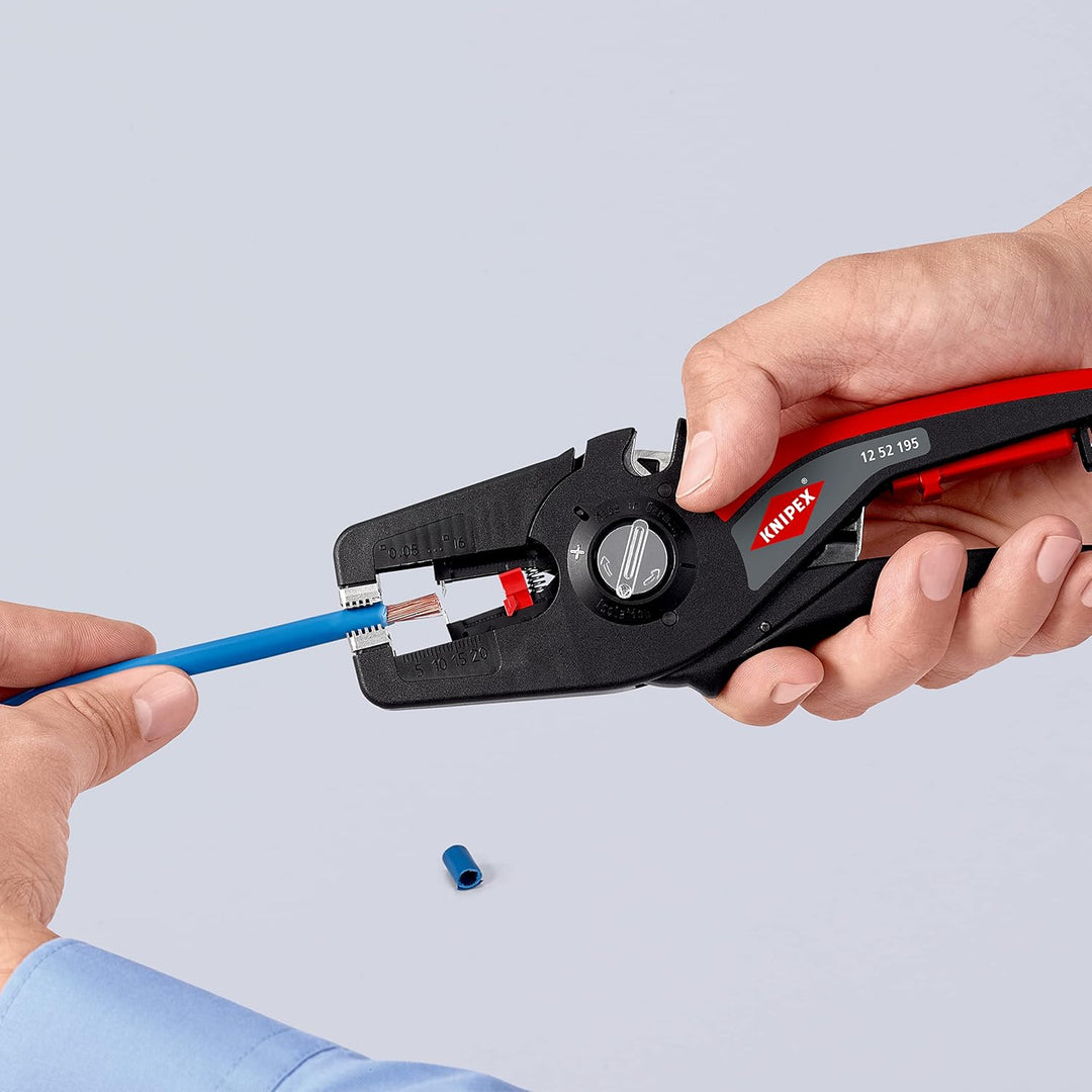 KNIPEX PreciStrip16 Automatische Abisolierzange, in Blister, 0,08-16 mm², Feinjustierung, einstellba