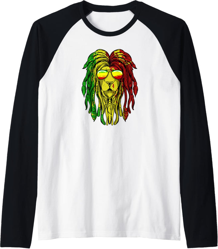 Dreadlocks Rasta Haare Dreads - Rastafari Löwe Raglan