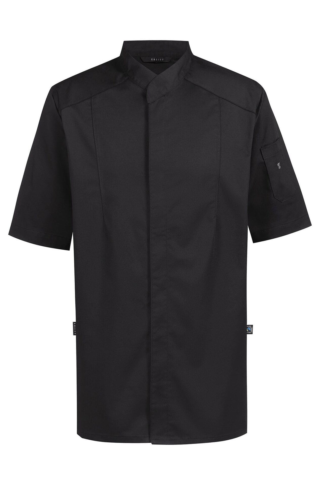 Greiff Grösse 3XL gastro moda Herren Cuisine Premium Kochjacke Halbarm Regular Fit Schwarz Modell 55