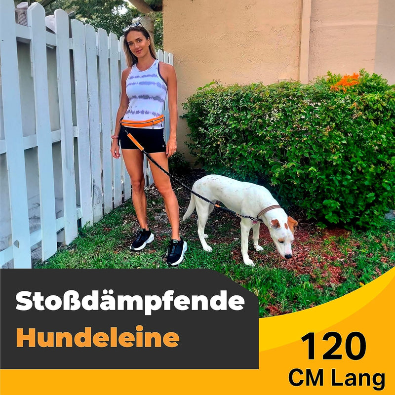 Joggingleine Hunde mit Bauchgurt für Hundeleine für Grosse Hunde/Mittelgrosse Hunde bis 60 kg - Lauf