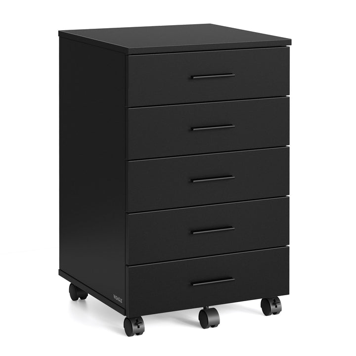 VASAGLE Rollcontainer, mobiler Aktenschrank, Schubladenschrank, Druckerständer mit 5 Schubladen, mit