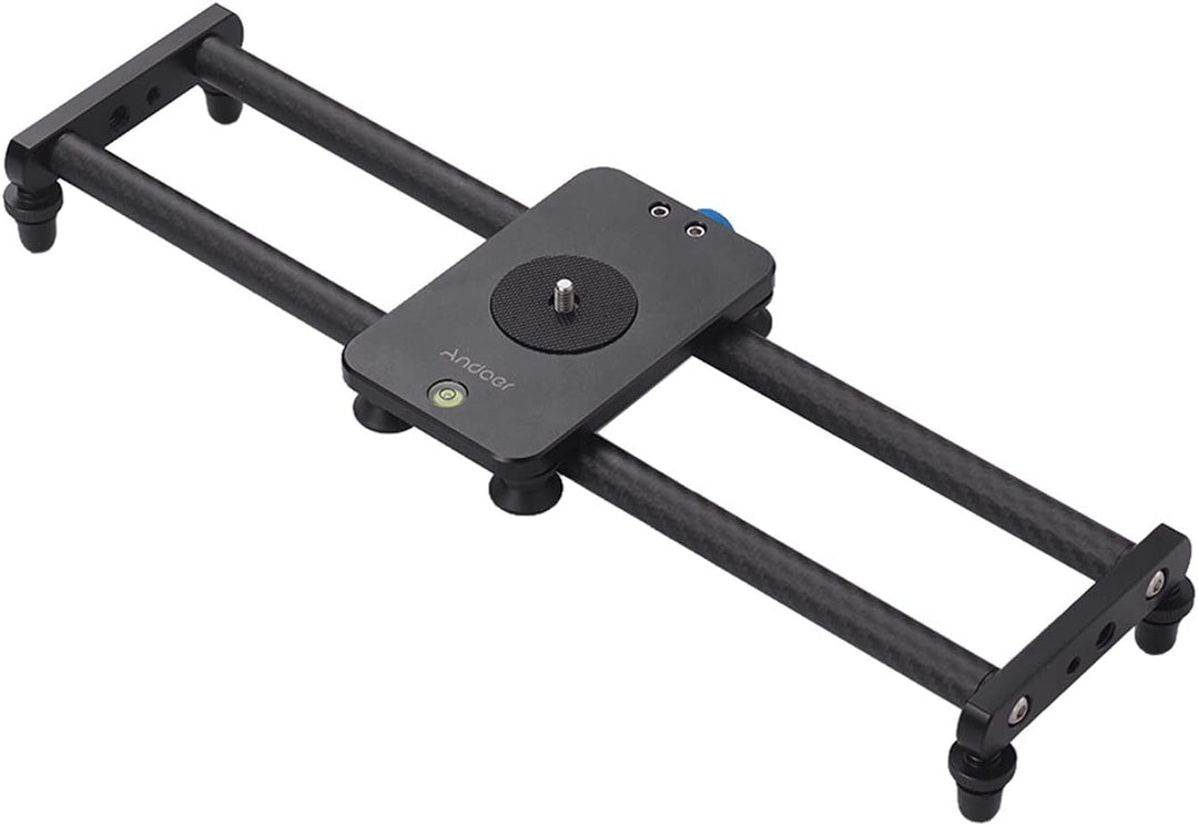 Andoer 40cm / 15inch Kohlefaserkamera Track Slider Video Stabilisator Schiene mit Mini-Kugelkopf-Tel