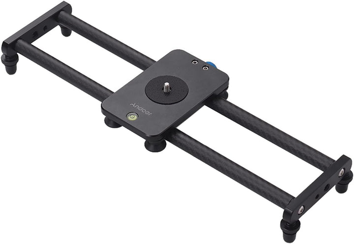 Andoer 40cm / 15inch Kohlefaserkamera Track Slider Video Stabilisator Schiene mit Mini-Kugelkopf-Tel