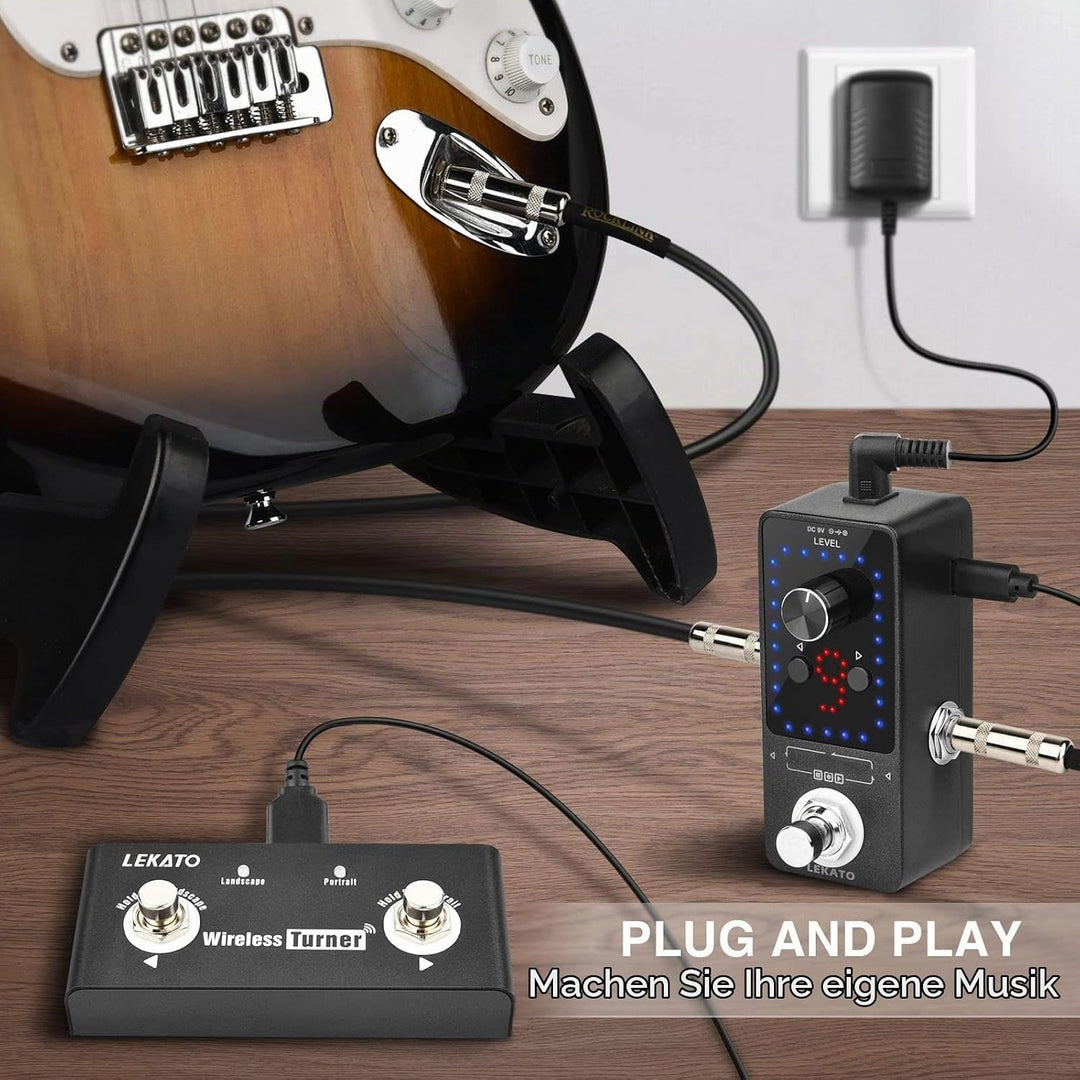 Guitar Looper mit Netzteil, LEKATO 9 Loops 40 Minuten Aufnahmezeit Gitarren-Looper Eingebautes Stimm