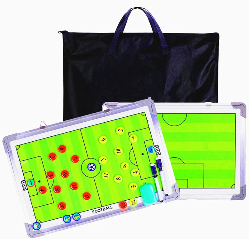 Holzsammlung Profi Coaches Whiteboard Tragbar Taktiktafel für Fussball mit Magnete, Stifte und Radie