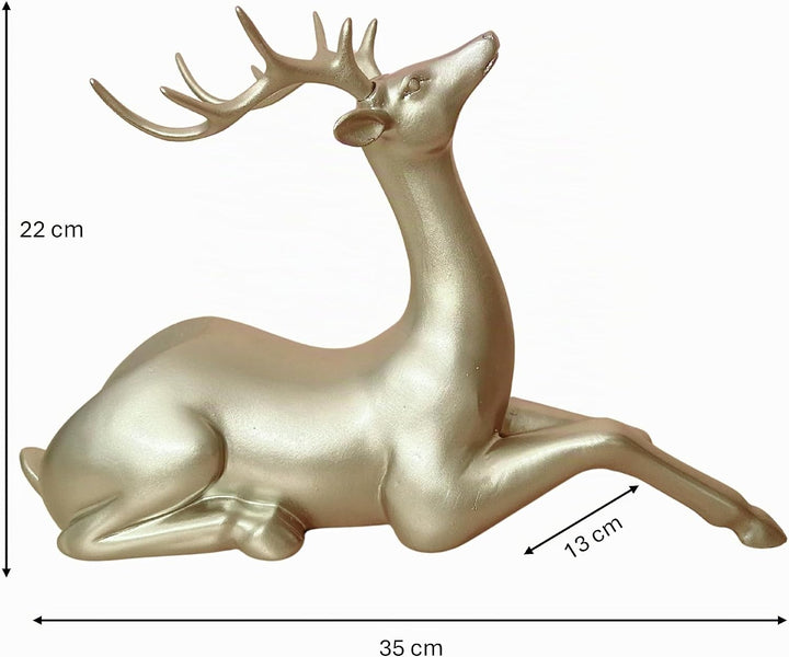 Eleganter goldener Flaschenhalter in Hirschform | Goldener Hirsch-Weinflaschenhalter 35 x 13 x 22 cm