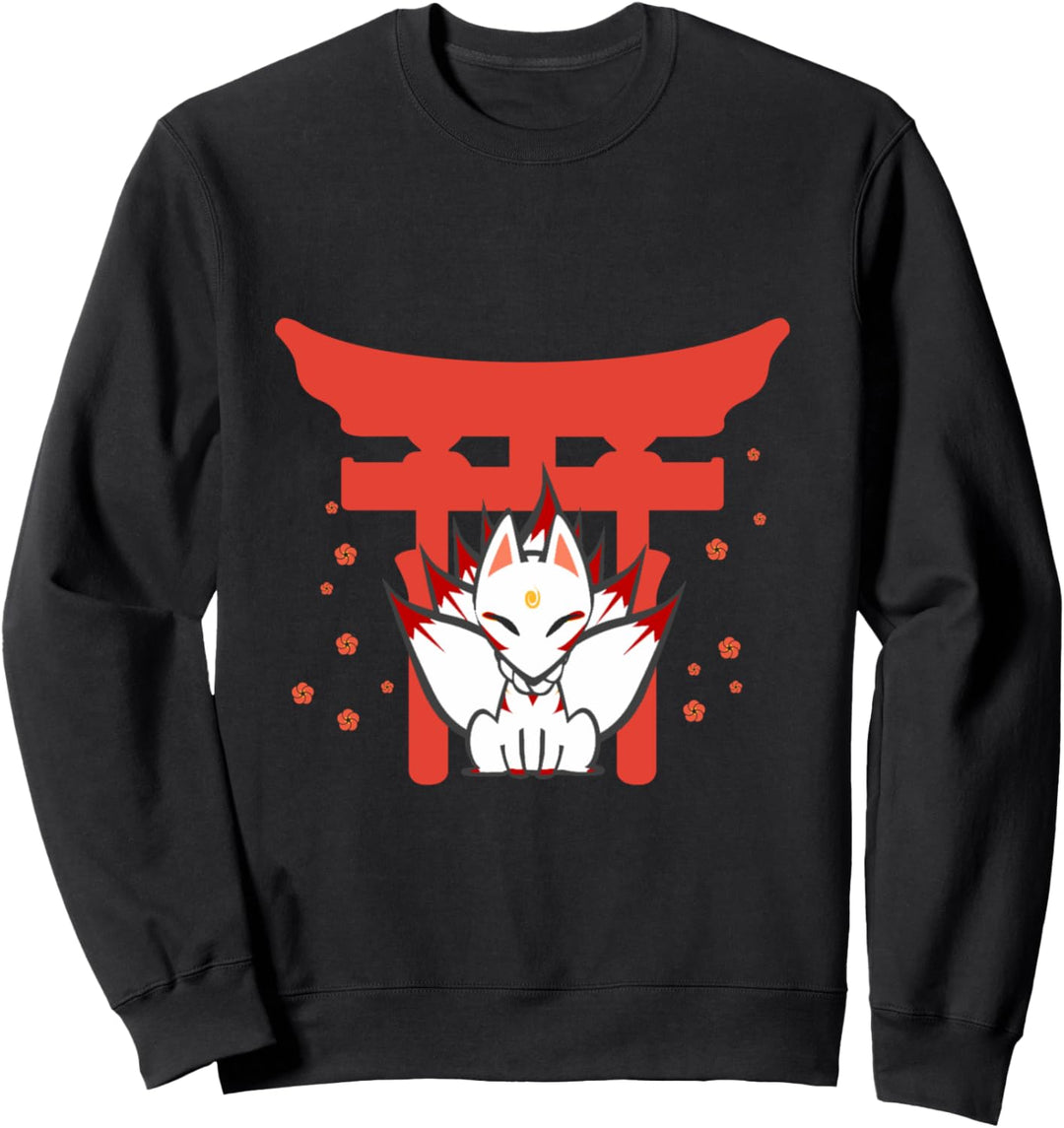 Kabuki-Maske mit japanischem Fuchs, Inari, Kami Tempel Sweatshirt