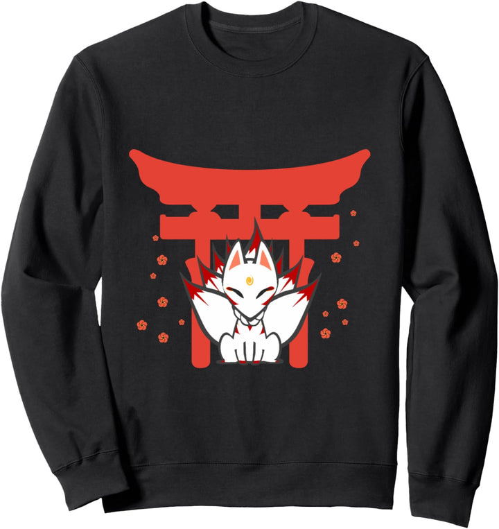 Kabuki-Maske mit japanischem Fuchs, Inari, Kami Tempel Sweatshirt
