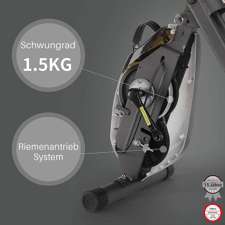 Ultrasport F-Bike, Fahrradtrainer, Heimtrainer, faltbares Fitnessfahrrad, integrierter Trainingscomp