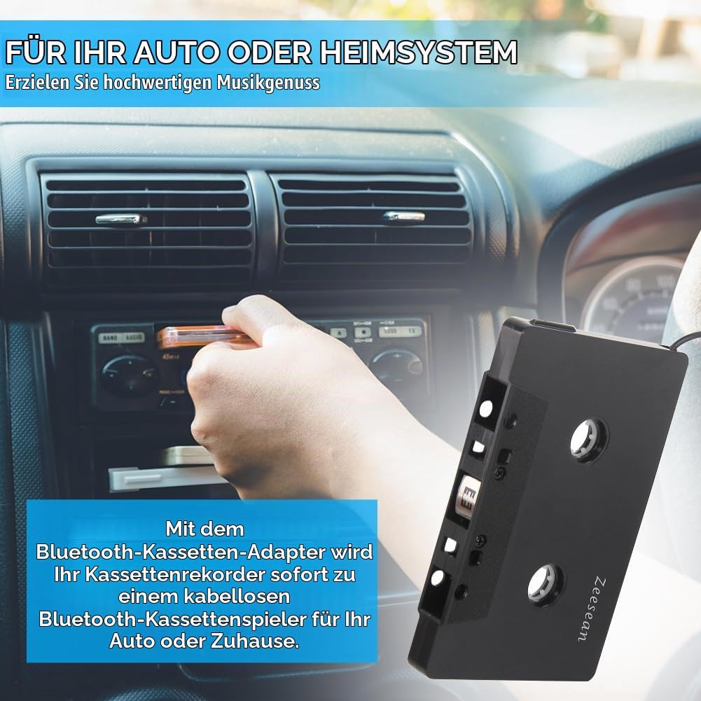 Editbar Bluetooth 5.0 Audio Kassetten, Aux Bluetooth Adapter Auto, Kassette Bluetooth Adapter Auto,