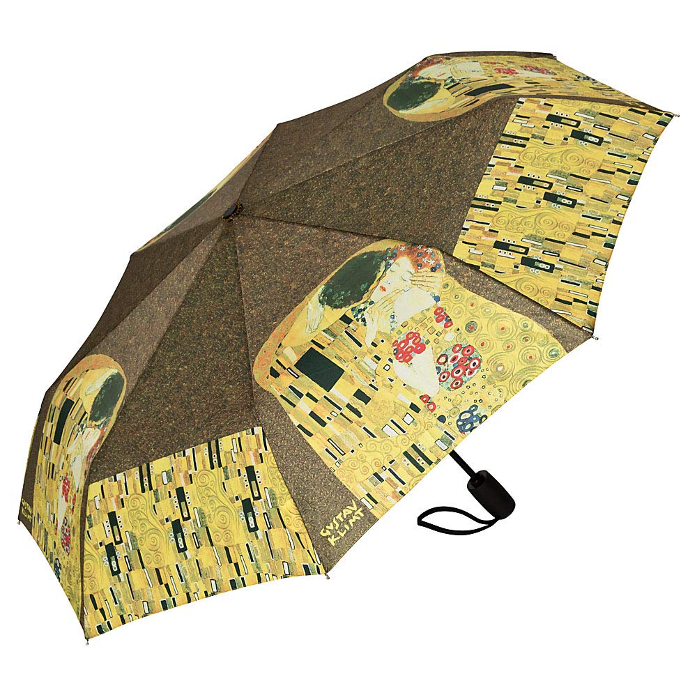 VON LILIENFELD Regenschirm Taschenschirm Gustav Klimt Der Kuss Windfest Auf-Zu-Automatik Stabil Komp