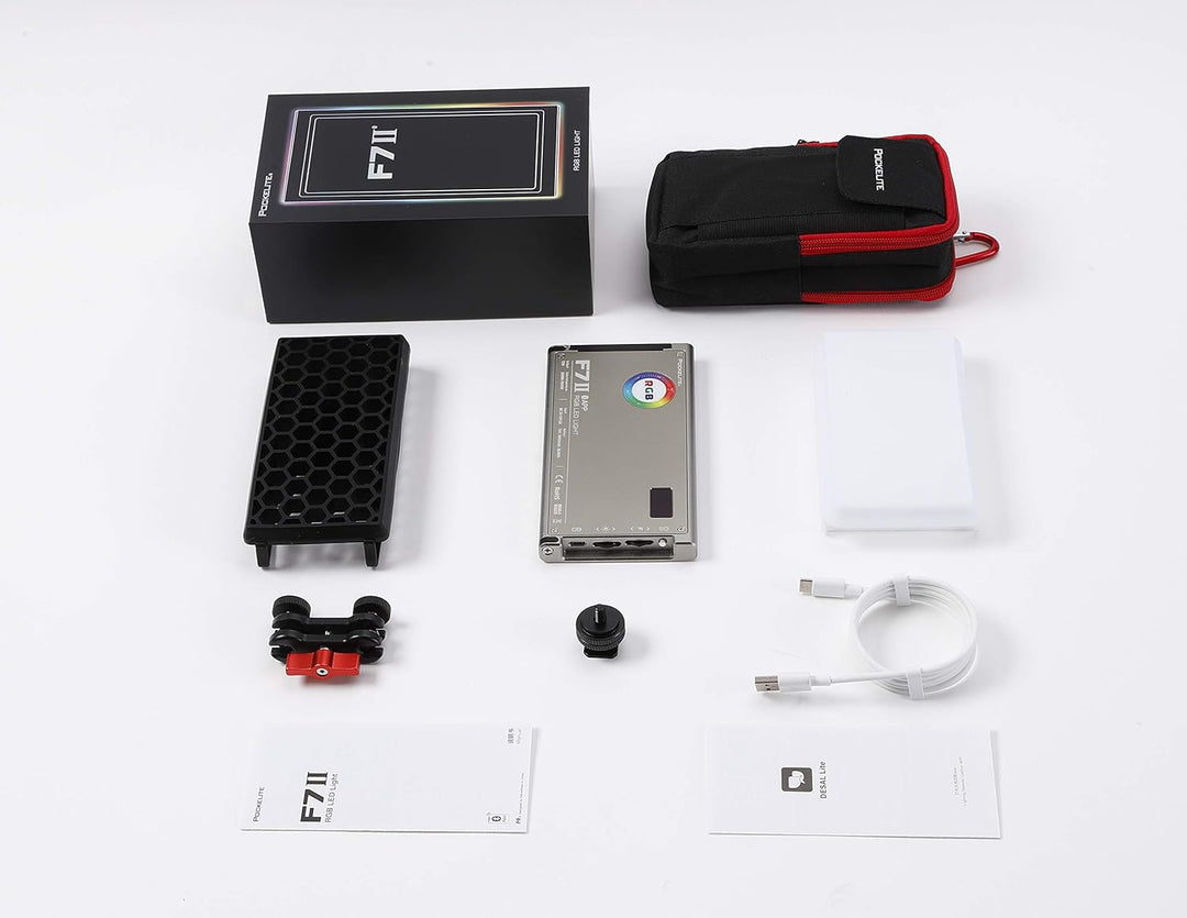 Falcon Eyes F7 II RGB 12W Led Video Licht CRI 96+ 2500K-9000K Support APP Control,HSI/RGB/LEE/Rosco