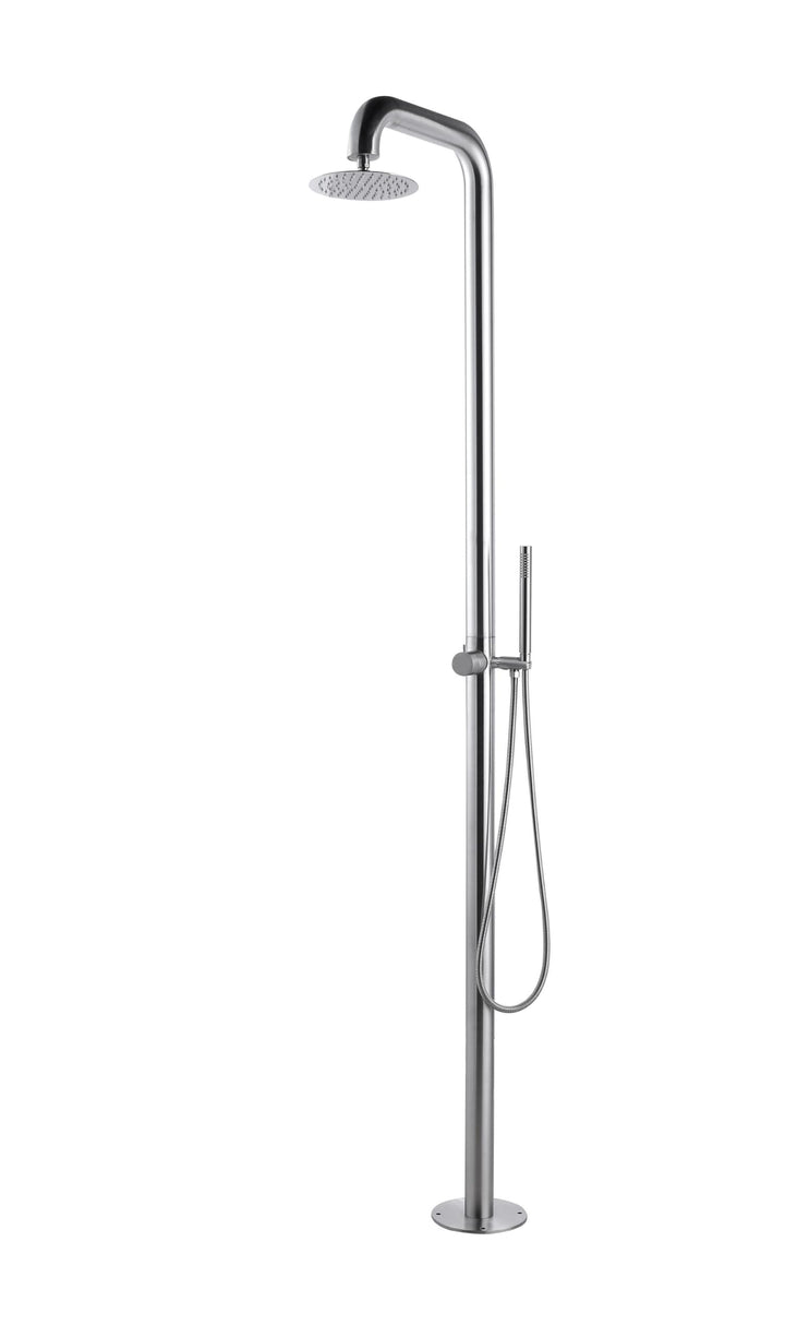 Edelstahl Gartendusche Premium Sensation 220 cm Outdoor Dusche mit Regenduschkopf Ø20 cm &amp; Handbraus
