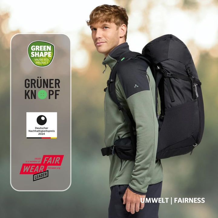 VAUDE Brenta 36+6 – Wanderrucksack fu?r Damen & Herren 42 Liter, Aeroflex 3D Belu?ftung & ErgoShape-