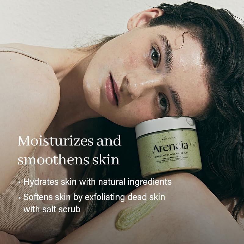 Arencia Fresh Cloud Sea Salt Body & Scalp Scrub (Black) - Sanftes Peeling für weichere, erfrischte H