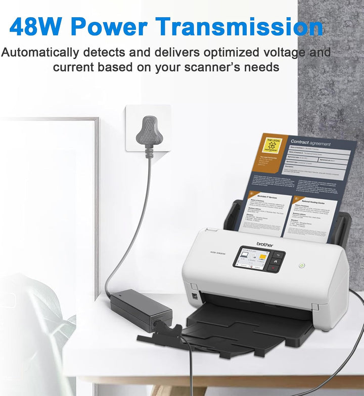24V 2A Netzteil Ladegerät Kompatibel mit Brother ADS-4700W ADS-4300N ADS-4900W ADS-2800W ADS-2700W A