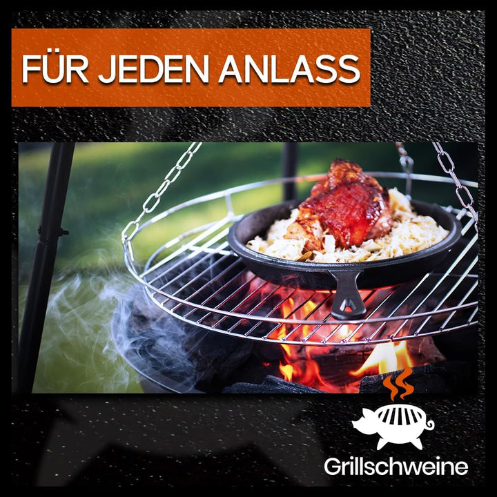 Grillschweine Cooker 2126-2 in 1 gusseisener Multikocher: Kochtopf und Bratpfanne - geeignet für Gri