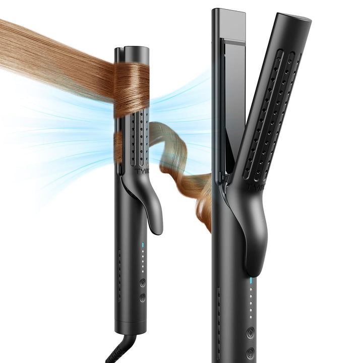 TYMO Airflow Glätteisen Locken und Glätten - Ionen Haarglätter und Lockenstab 2 in 1 für Schnell Glä