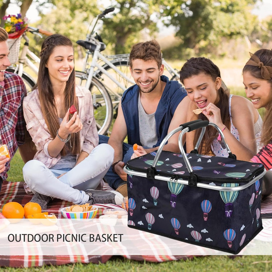 Korb für Picknick, Strandpicknickkorb | 30L tragbarer Outdoor-Picknickkorb,Oxford-Stoff-Picknicktasc