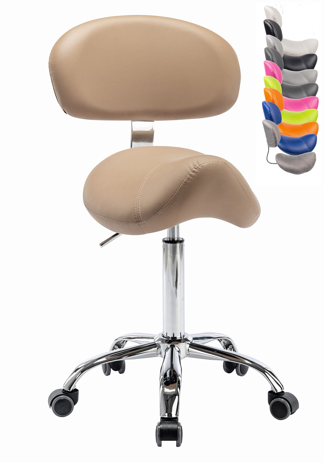 Sattelhocker MULY BIGBACK Lehne, Sitzhöhe bis ca. 74cm, Braun | 1stuff-Markenqualität, Fachhändler a
