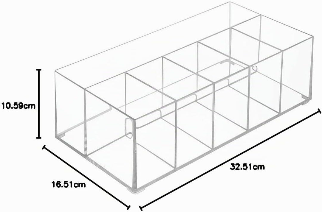 mDesign Kosmetik Organizer – Aufbewahrungsbox mit sechs Fächern für Make-up, Nagellack und Beautypro