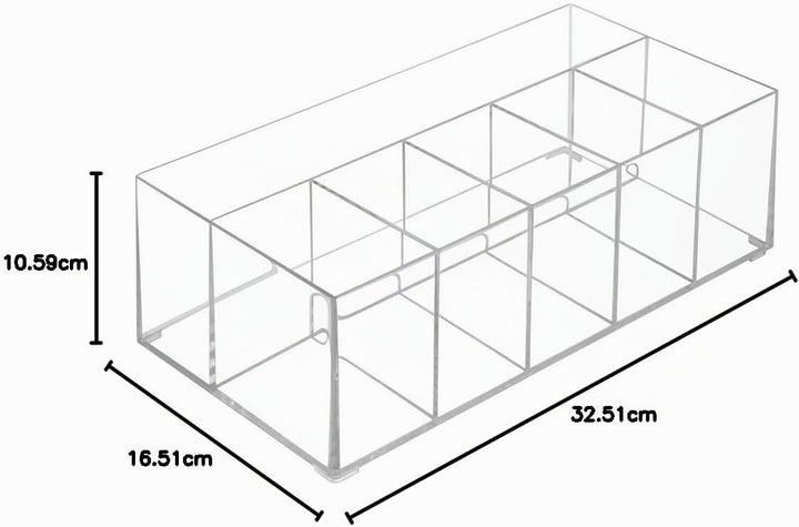 mDesign Kosmetik Organizer – Aufbewahrungsbox mit sechs Fächern für Make-up, Nagellack und Beautypro