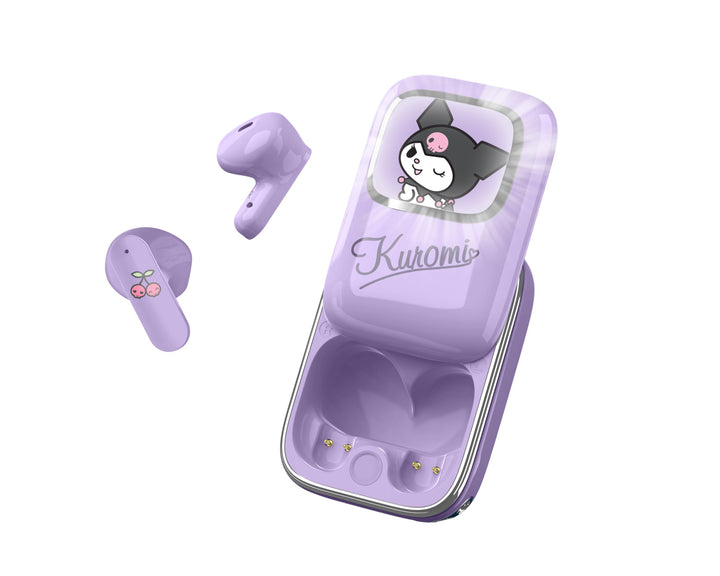 OTL Technologies Kuromi Schiebekopfhörer TWS mit Ladebox, Bluetooth 5.3, Touch-Steuerung, LED, USB-C