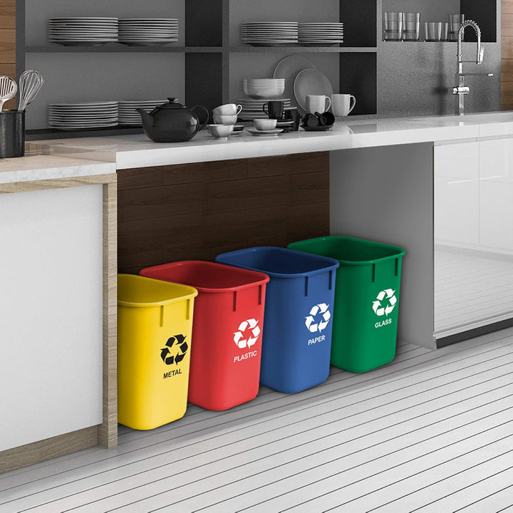 Acrimet Papierkorb für Recycling, 3,25 Gallonen/13 Quart/12 Liter (aus Kunststoff) (Metall/Gelb, Pap