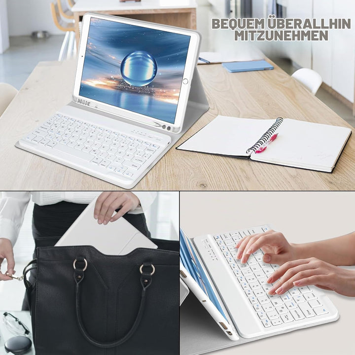 Tastatur Hülle 10.2 Zoll für IPad 9th Gen 2021/8th Gen 2020/7th Gen 2019/IPad Air 3 Gen 2019/IPad Pr