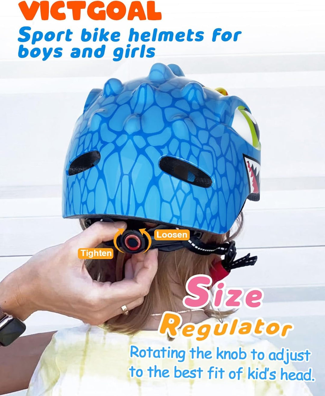 VICTGOAL Fahrradhelm Kinder zu Radsport Niedliche Cartoon 3D Gestaltet Kinderhelm für Fahrrad Skateb