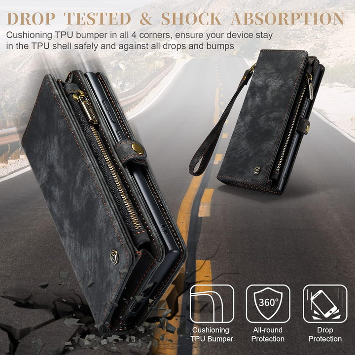 UFinetech Samsung S22 Ultra Hülle, Stossfest Kartenfach Tasche Samsung Galaxy S22 Ultra 5G Handyhüll