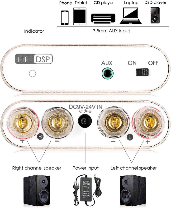Nobsound NS-10G Pro Hi-Fi DSP Mini Digital Verstärker 100W Bluetooth 4.2 System Stereo Audio Home wi