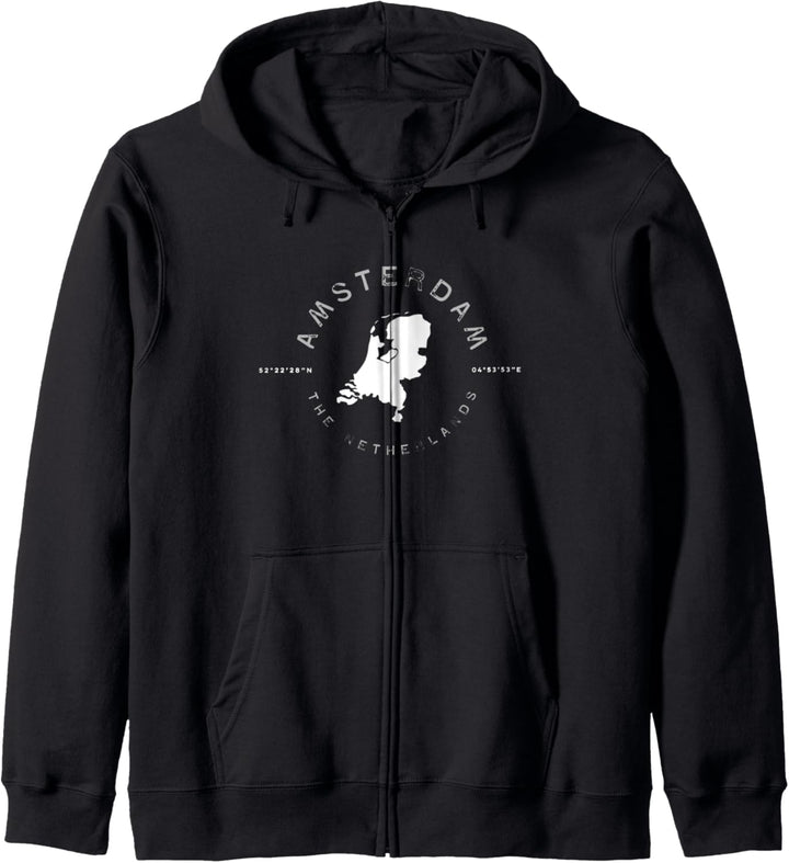 Amsterdam Netherlands Weinlese Retro Kapuzenjacke