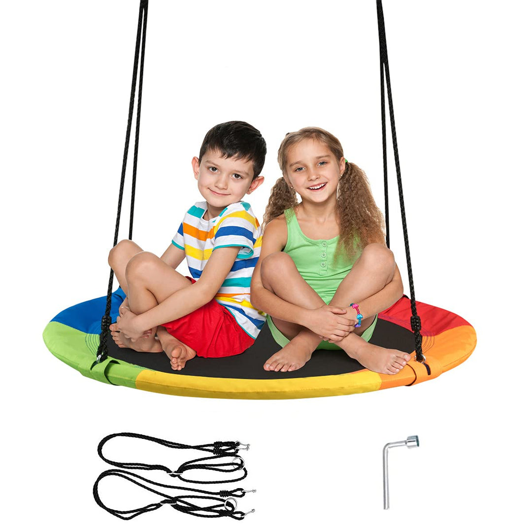 RELAX4LIFE Nestschaukel aus Stahlrohr, Schaukel Outdoor, Garten-Schaukel Kinderschaukel, Tellerschau
