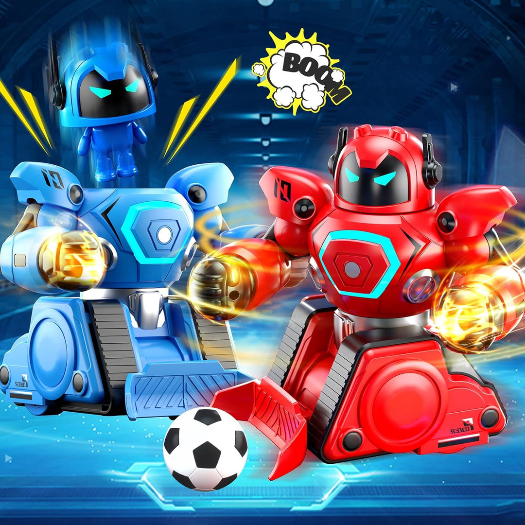 Herenear Ferngesteuerte Roboter Kampf, 2 Stück RC Kampfroboter Spielzeug mit LED Licht und Musik, Fe