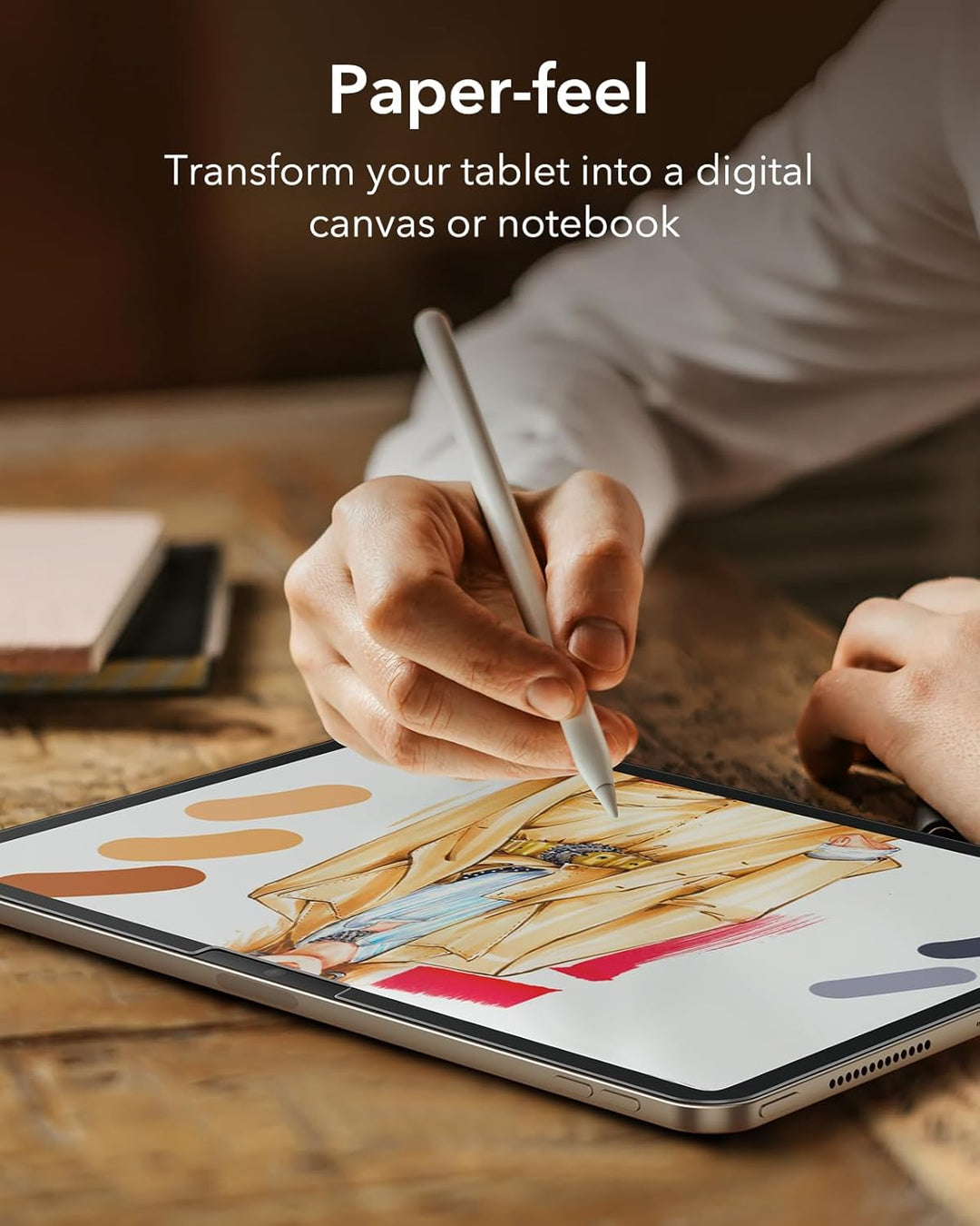 ESR 2 Stück Paper-Feel Schutzfolie für iPad Air 11 Zoll M4/M3/M2 (8./7./6. Gen, 2026/2025/2024), Sch