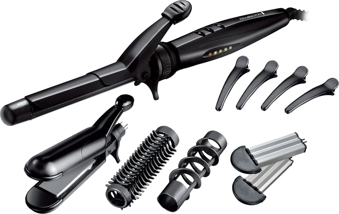 Remington Multistyler inkl. wendbare Stylingplatten S8670, 19 mm Lockenstab-, Rundbürsten- und Spira
