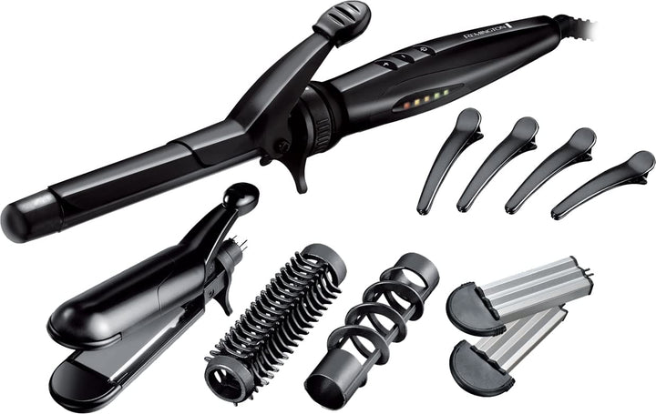 Remington Multistyler inkl. wendbare Stylingplatten S8670, 19 mm Lockenstab-, Rundbürsten- und Spira