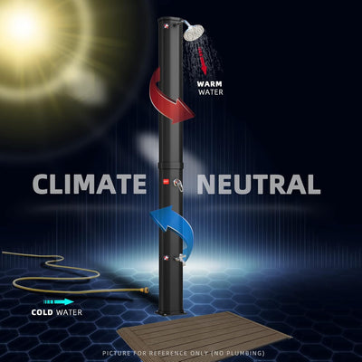 CCLIFE Solardusche mit Bodenplatte 40L Solar Gartendusche Pooldusche Regendusche Aussendusche Garten
