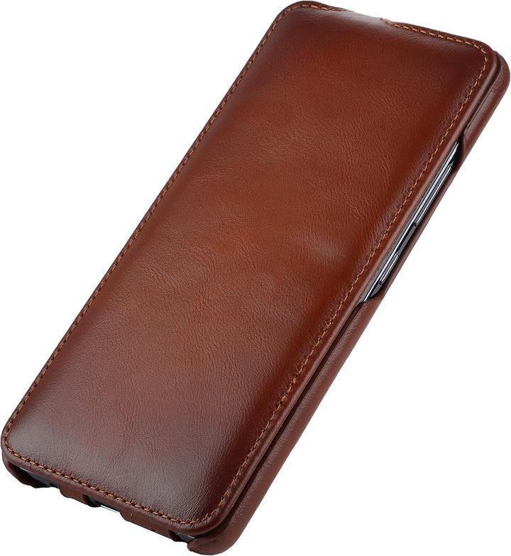 STILGUT UltraSlim kompatibel mit Samsung Galaxy A42 Hülle aus Leder - Samsung A42 5G Flip Case, Klap